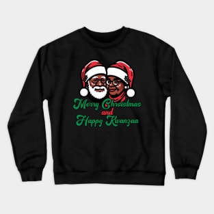 Black Santa Mrs Claus Couple Christmas Kwanzaa Crewneck Sweatshirt